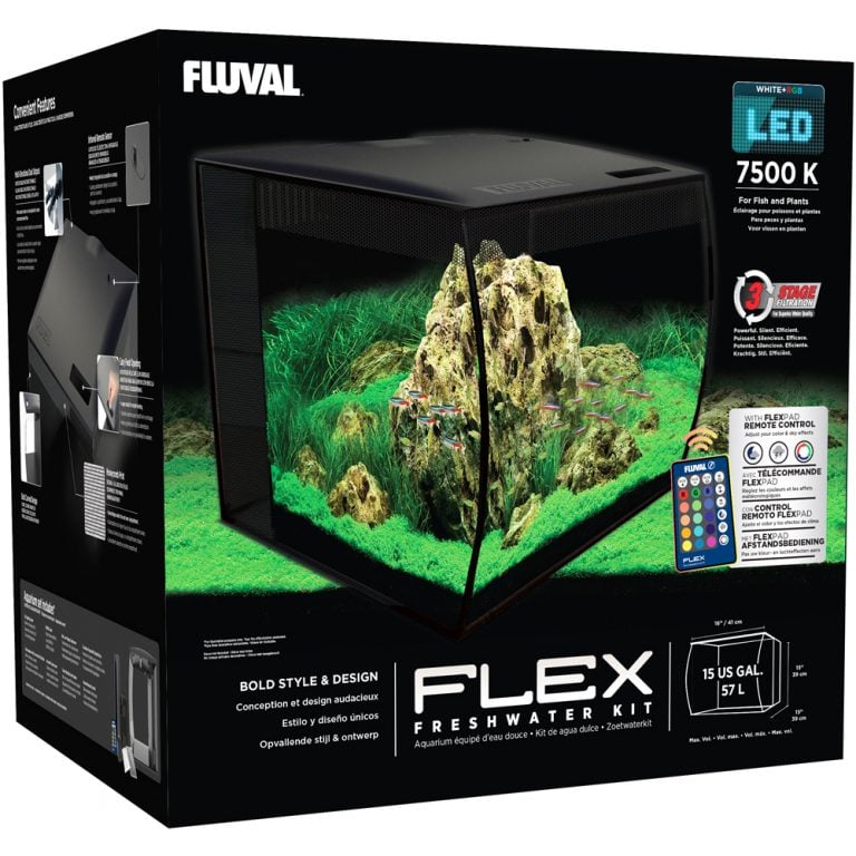 Flex Aquarium Kit, 57 L (15 US Gal), Black Fluval