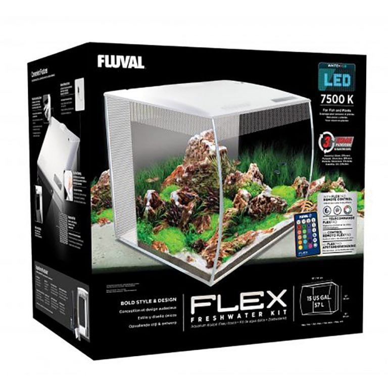 Flex Aquarium Kit, 57 L (15 US Gal), White Fluval