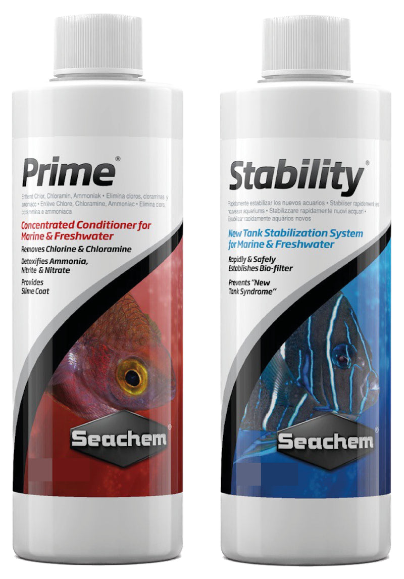 Seachem Prime 500ml + Stability 500ml 2 FOR 40 Bundle Deal Seachem