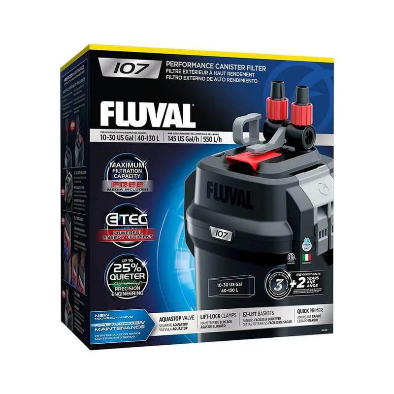Fluval 107 External Filter Unit Complete With Media Fluval