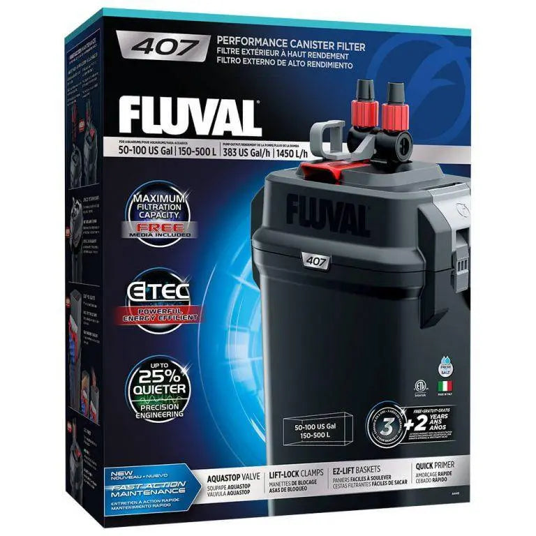 Fluval Performance 407 External Filter Complete With Media Fluval
