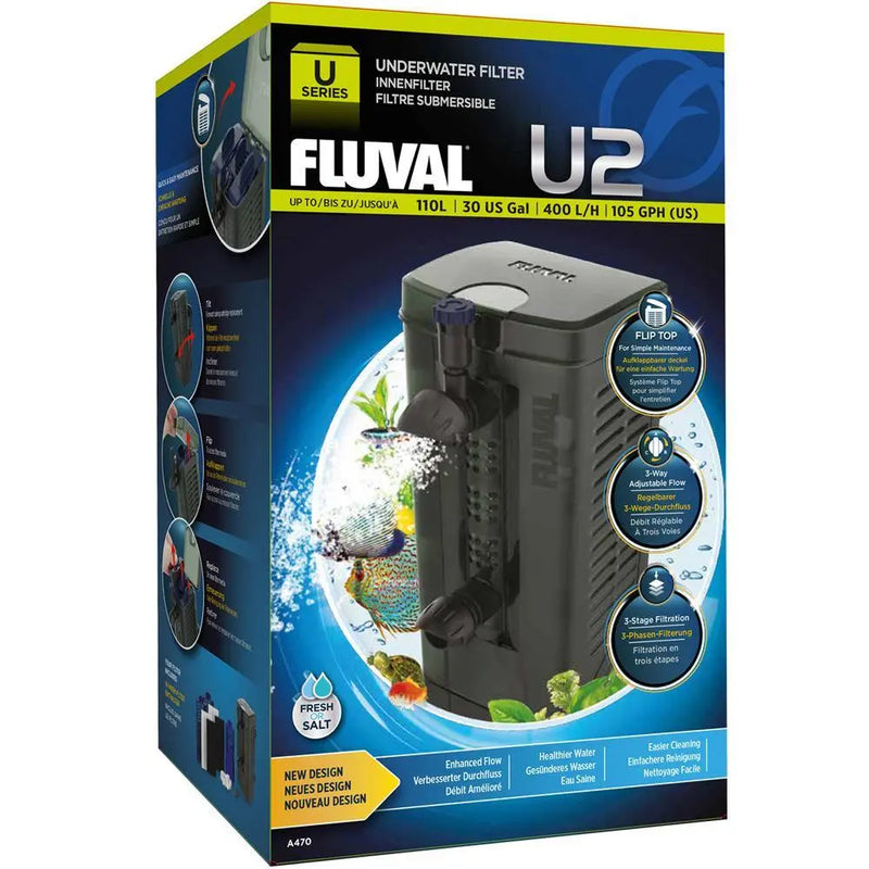 Fluval U2 Internal Underwater Filter Complete With Media Fluval