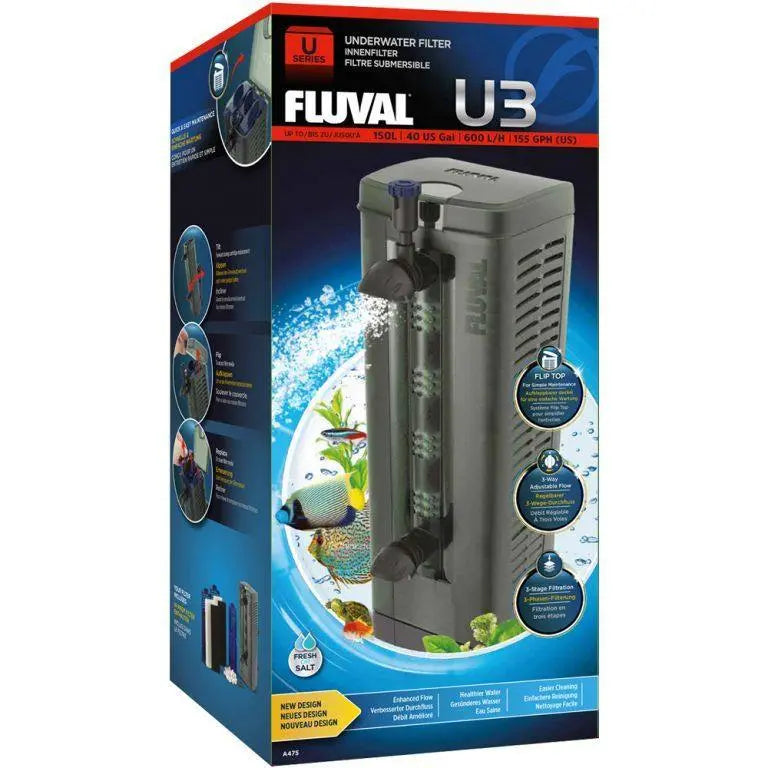 Fluval U3 Internal Underwater Filter Complete With Media Fluval